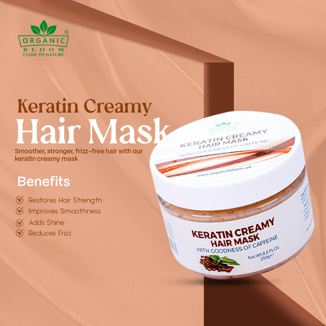 KERATIN CREAMY HAIR MASK - With Goodness Of Caffeine